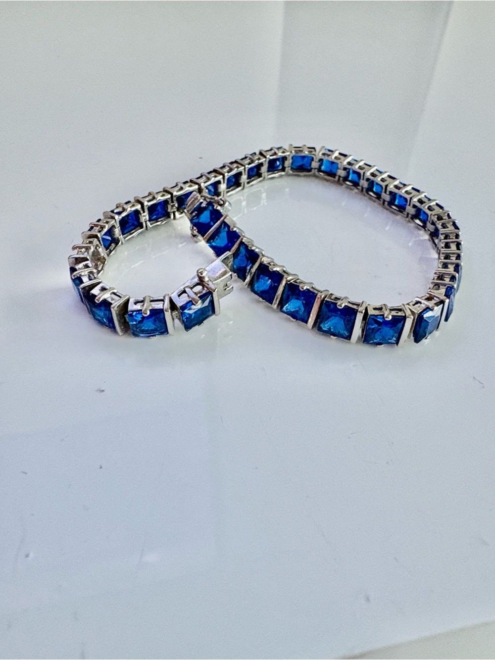 Blue Crystal Tennis Bracelet - Women Jewelry